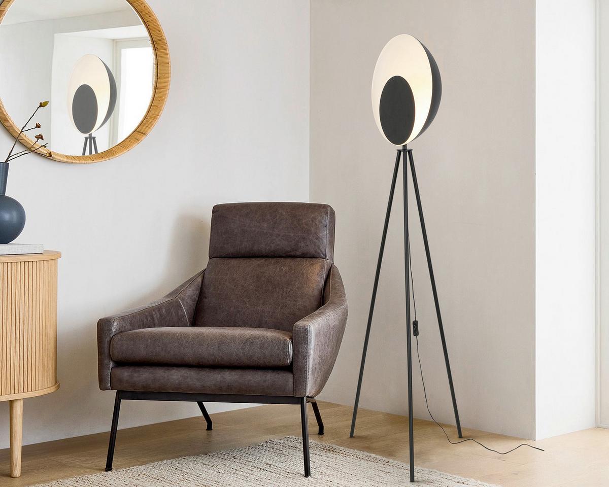Led Svjetiljka Podna Zoe - bijela/crna, Moderno, metal/plastika (47/160/47cm) - Mömax