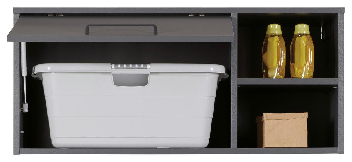 Küchenoberschrank Aalborg Anthrazit - Anthrazit/Schwarz, MODERN, Holzwerkstoff/Metall (99/44/40cm) - home24