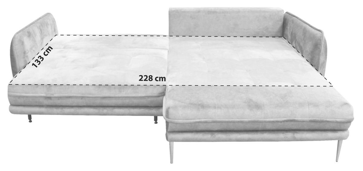 NAROŻNIK WHISPER - kolor złoty/musztardowy, Design, metal/tkanina (264/196cm) - P & B
