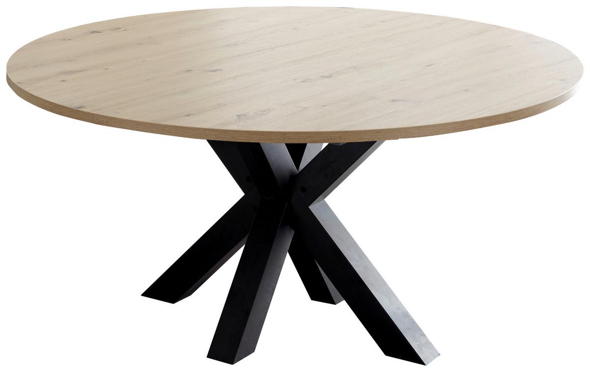 Ausziehtisch Molo in Schwarz/Artisan Eiche - Schwarz/Eiche Artisan, MODERN, Holzwerkstoff (130-170/130/78cm) - ecoTree