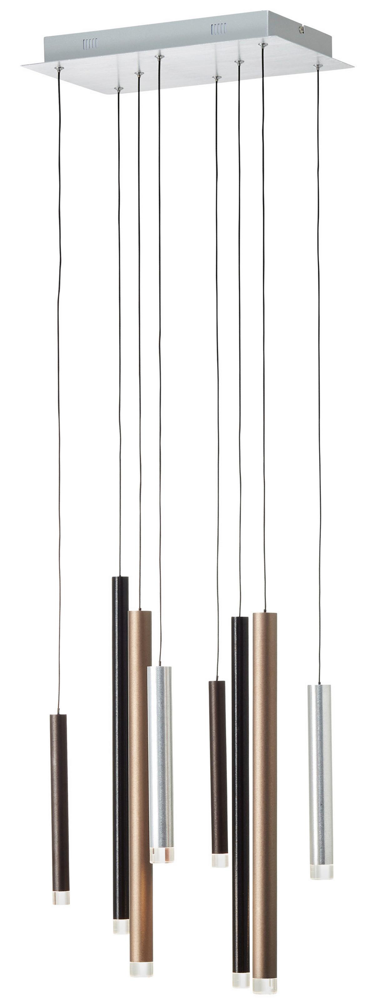 LAMPA WISZĄCA LED G93763/20 CEMBALO - czarny/kolor aluminiowy, Design, tworzywo sztuczne/metal (40/25/180cm)