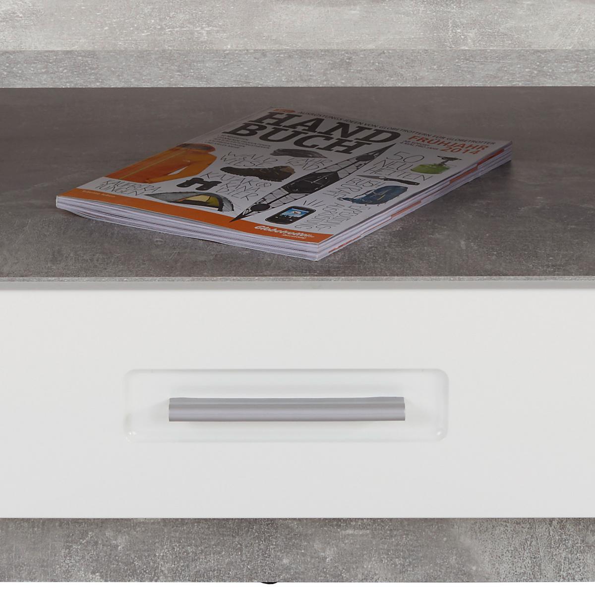 Măsuță de canapea Avensis - alb/gri, Modern, material pe bază de lemn (75/40/75cm) - Premium Living