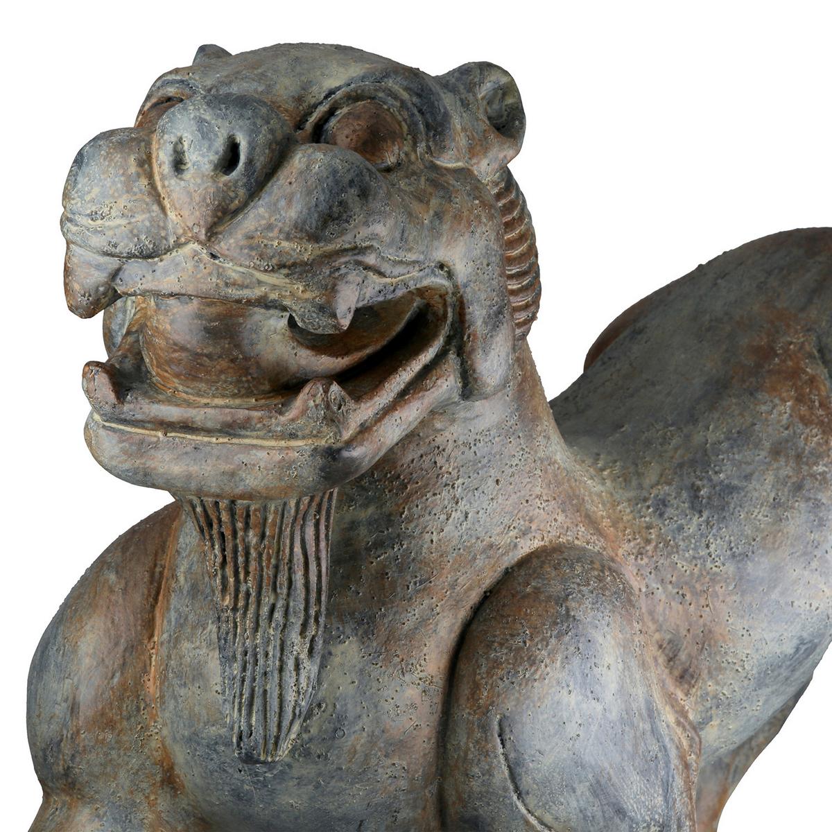 Dekolöwe Figur Löwe Asia Grau/Bronzefarben - Bronzefarben/Grau, Basics, Kunststoff (57/27,5/14cm)
