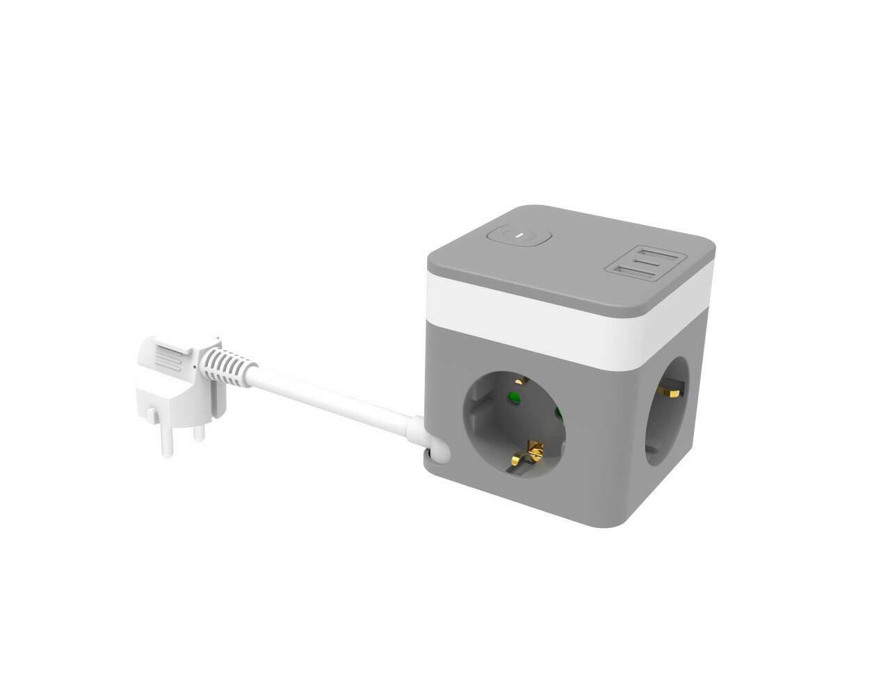 KUBFORMAT GRENUTTAG MICHI - vit/grå, Modern, metall/plast (7,9/7,9/8,2cm) - Mömax