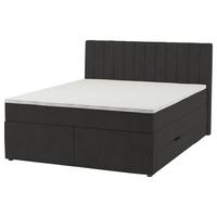 Boxspring Krevet Nikol - crna, drvni materijal/tekstil (180/200cm) - Based