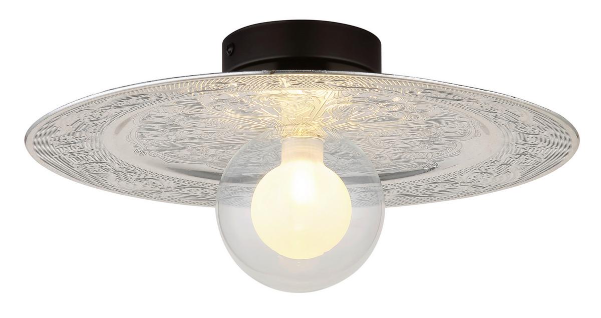 DECKENLEUCHTE 15169DS - Klar/Silberfarben, Konventionell, Glas/Kunststoff (33/15cm) - Globo