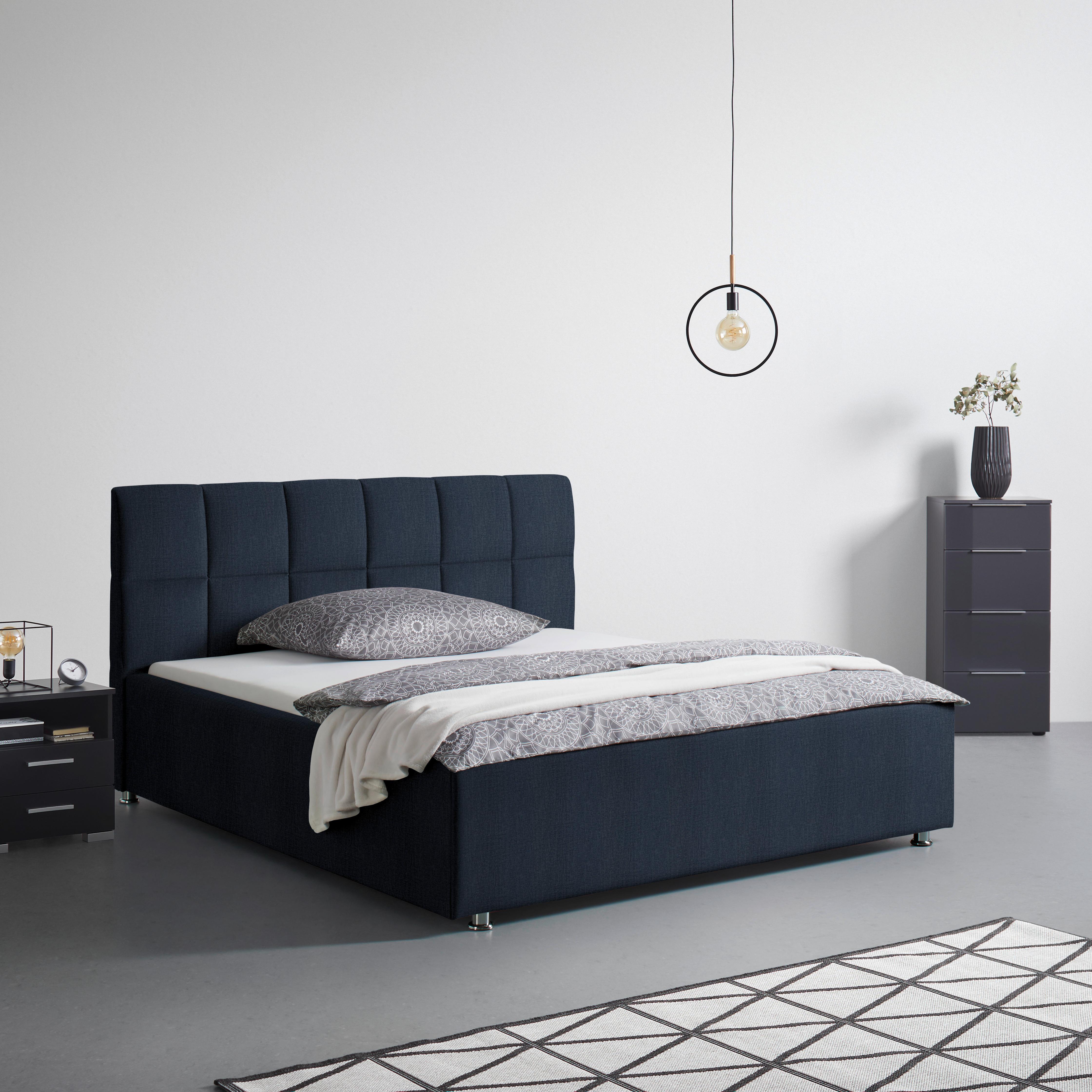 Oblazinjena Postelja Bogner, 160x200, Antracit - barve kroma/antracit, Konvencionalno, tekstil (160/200cm) - Premium Living