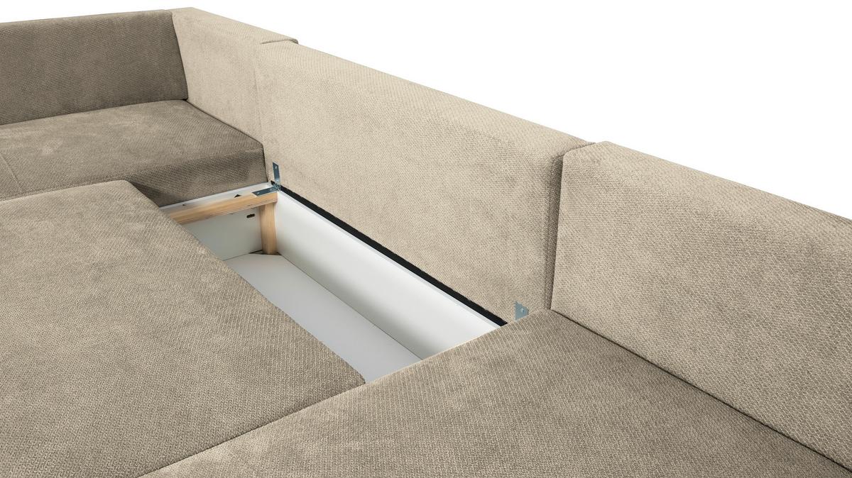 Canapea modulara VERONICE - albastru/bej, Trend, textil (171/313/141cm) - Modern Living