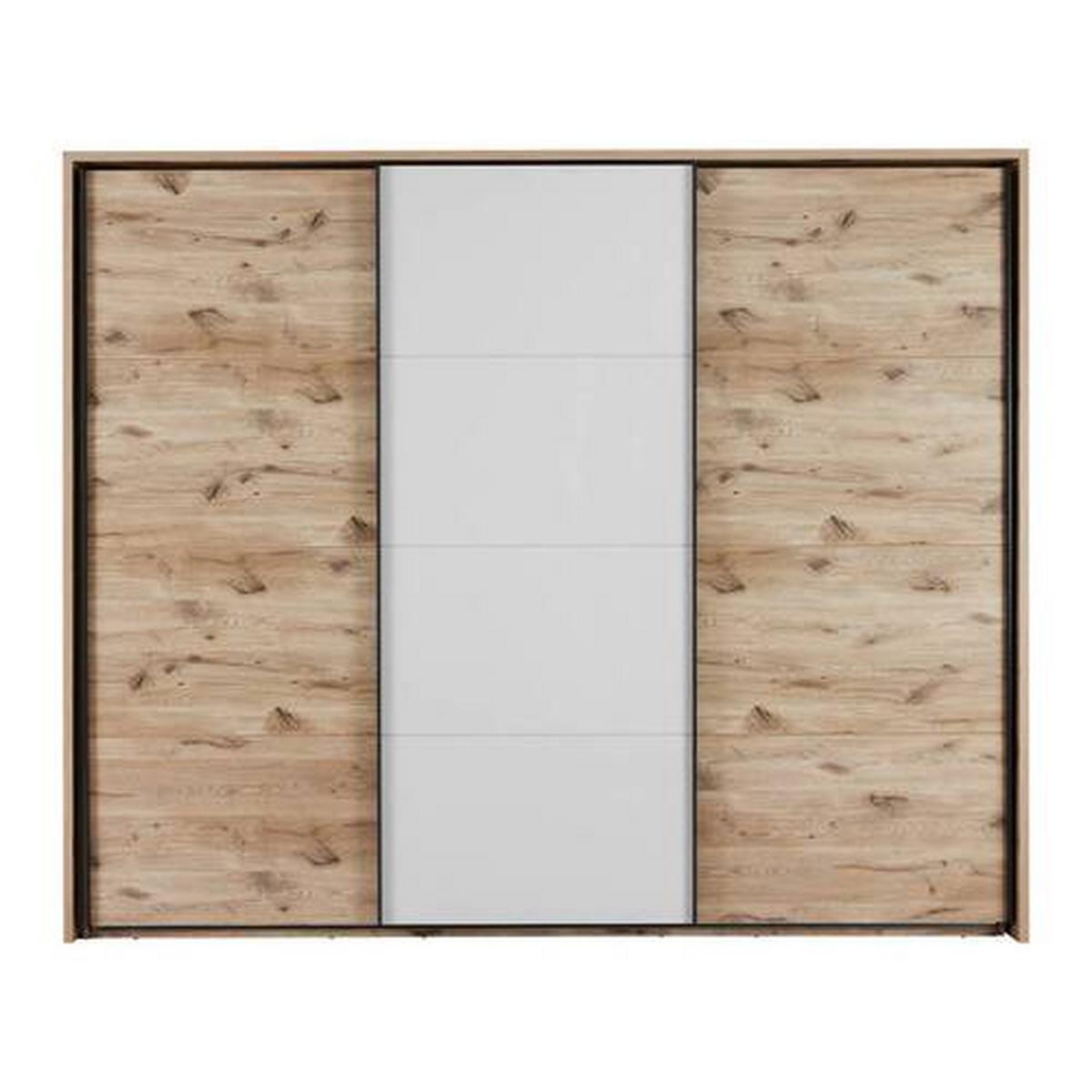 Schwebetürenschrank Ravenna in Eichefarben/Hellgrau - Eichefarben/Hellgrau, Konventionell, Holzwerkstoff/Metall (280/231/60cm) - Premium Living