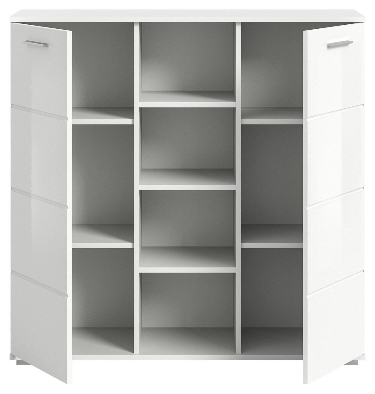 Omara Za Čevlje Prego, Bela Visok Sijaj - srebrne barve/bela, Design, umetna masa/leseni material (110/108/37cm) - Xora