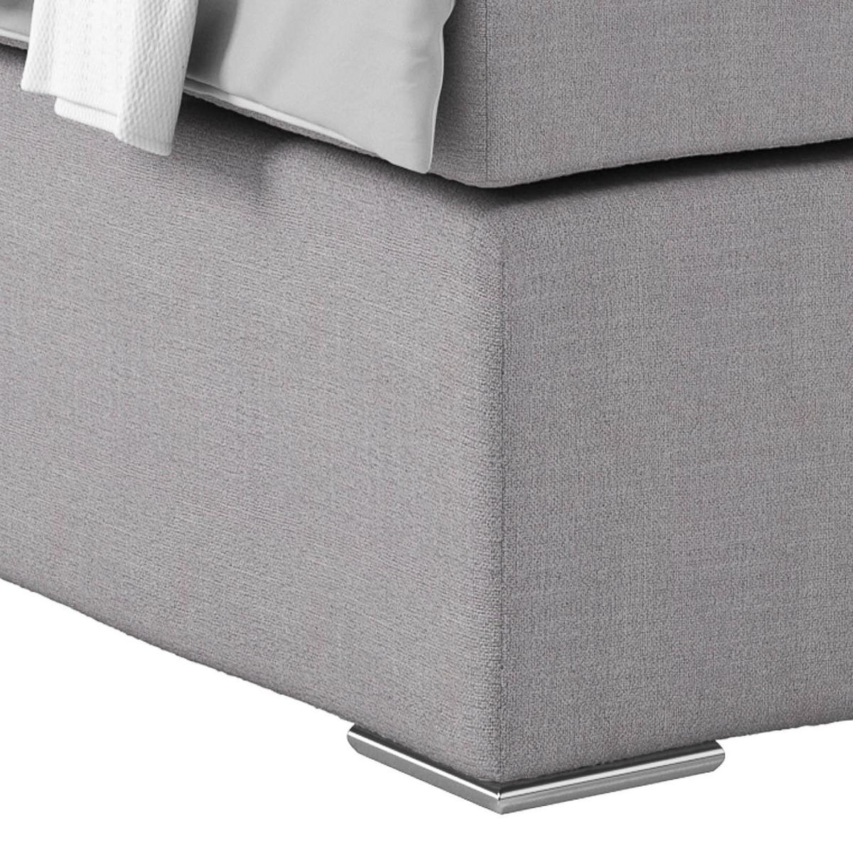 Boxspring Krevet Nero - boje kroma/sivo-bež, Konvencionalno, tekstil/metal (160/200cm) - Best Price