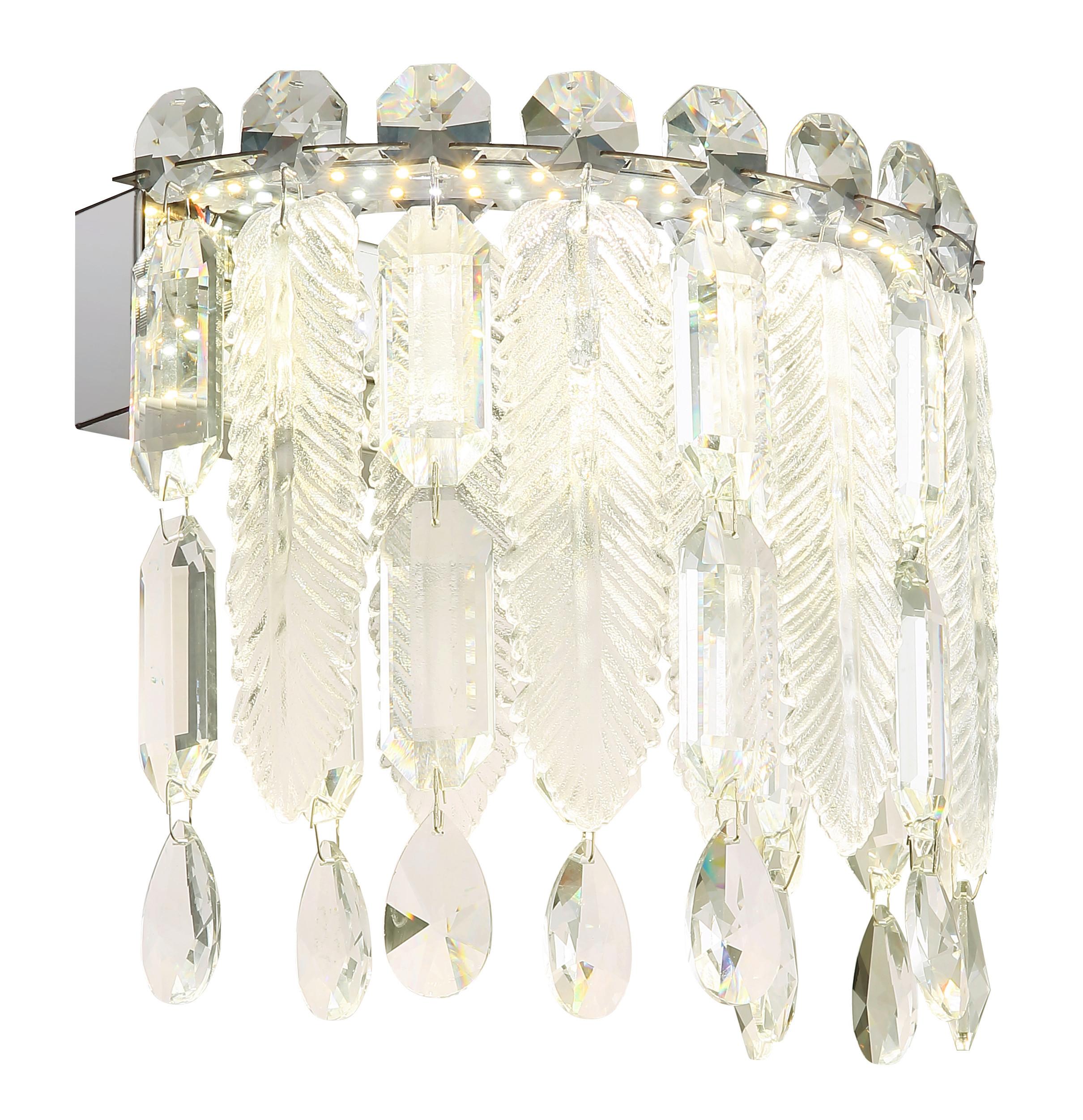 LED-Wandleuchte Klunka Klar/Chromfarben max. 12 Watt - Klar/Chromfarben, KONVENTIONELL, Glas/Metall (28/17/24,5cm) - Globo