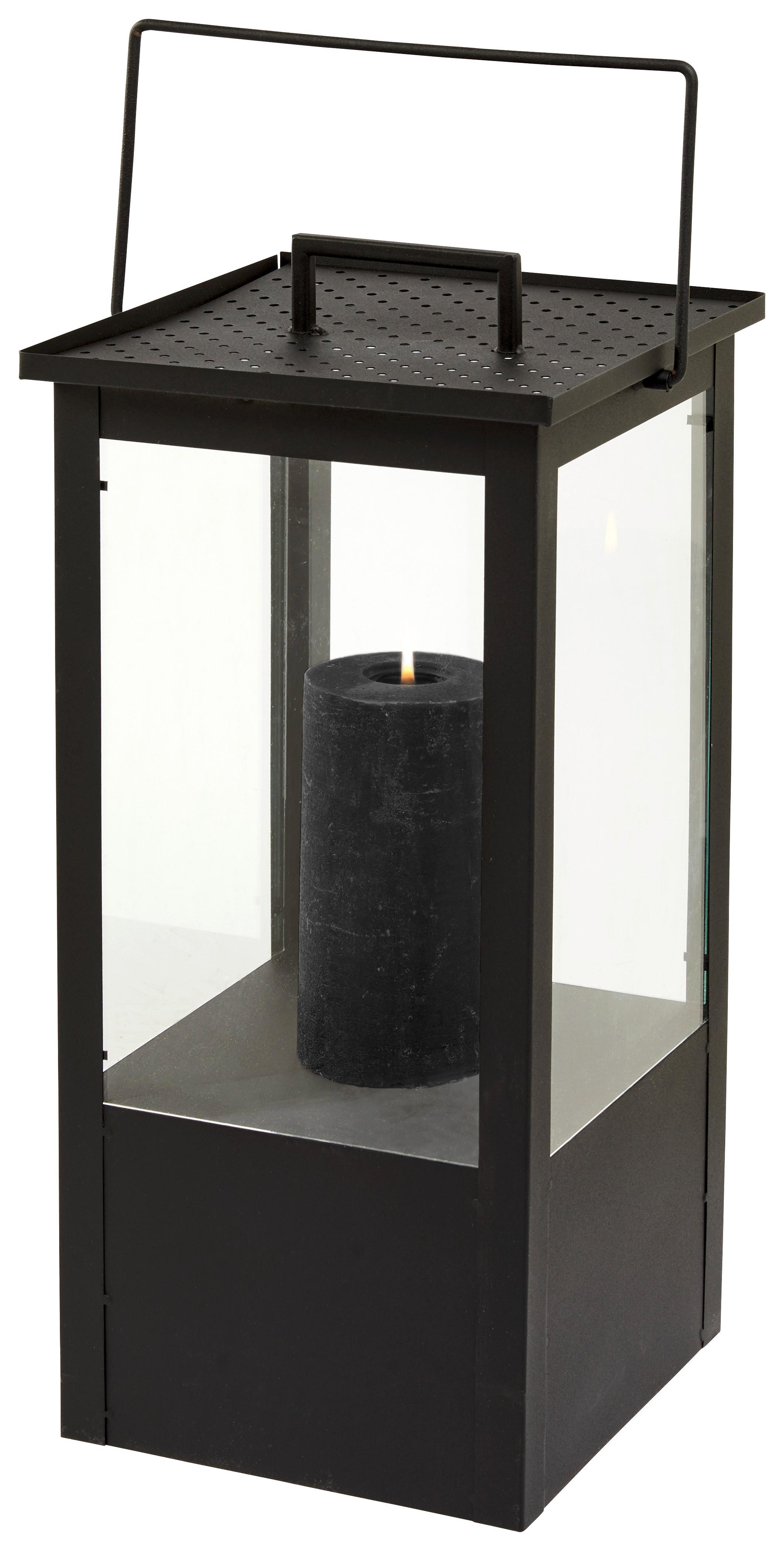 Felinar Damian - negru, Basics, sticlă/metal (28/61/28cm) - Premium Living