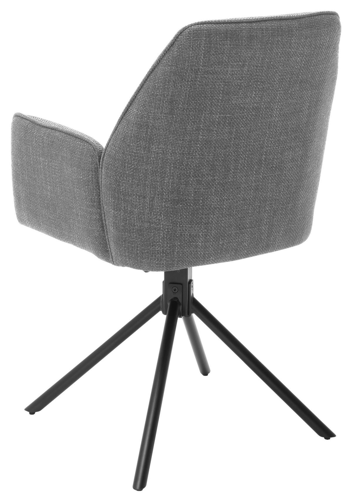 KRZESŁO Z PODŁOKIETNIKAMI PEMBA - czarny/szary, Design, metal/tkanina (58/87/61cm) - Carryhome