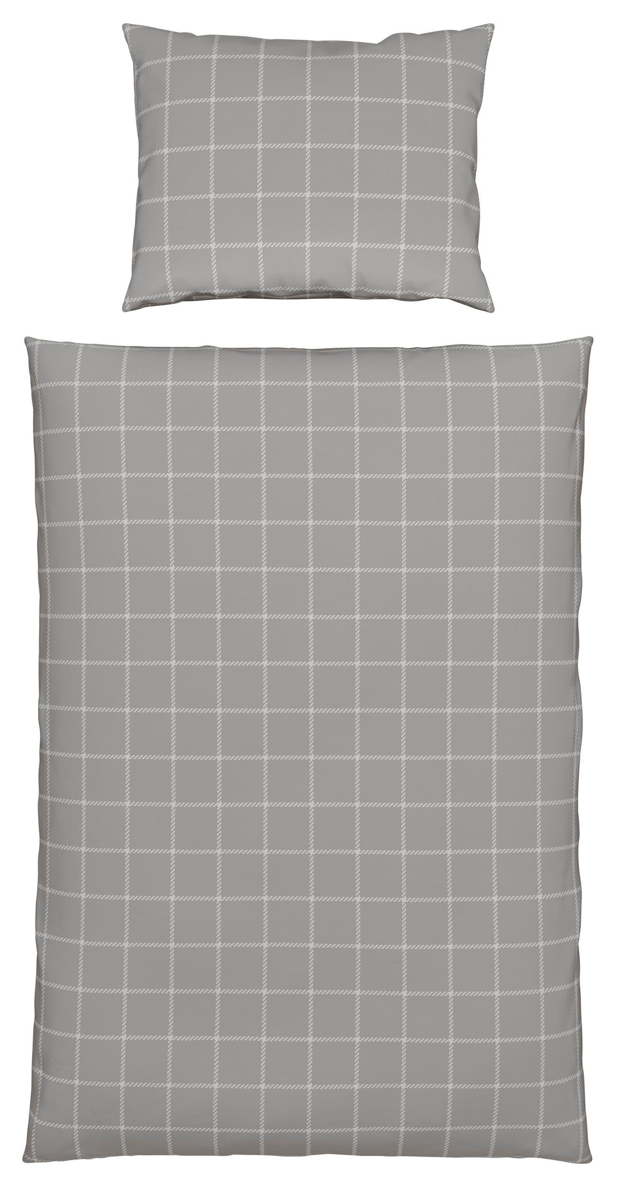 Bettwäsche Karo Allover Hellgrau ca. 140x200cm - Hellgrau, KONVENTIONELL, Textil (140/200cm) - Mömax