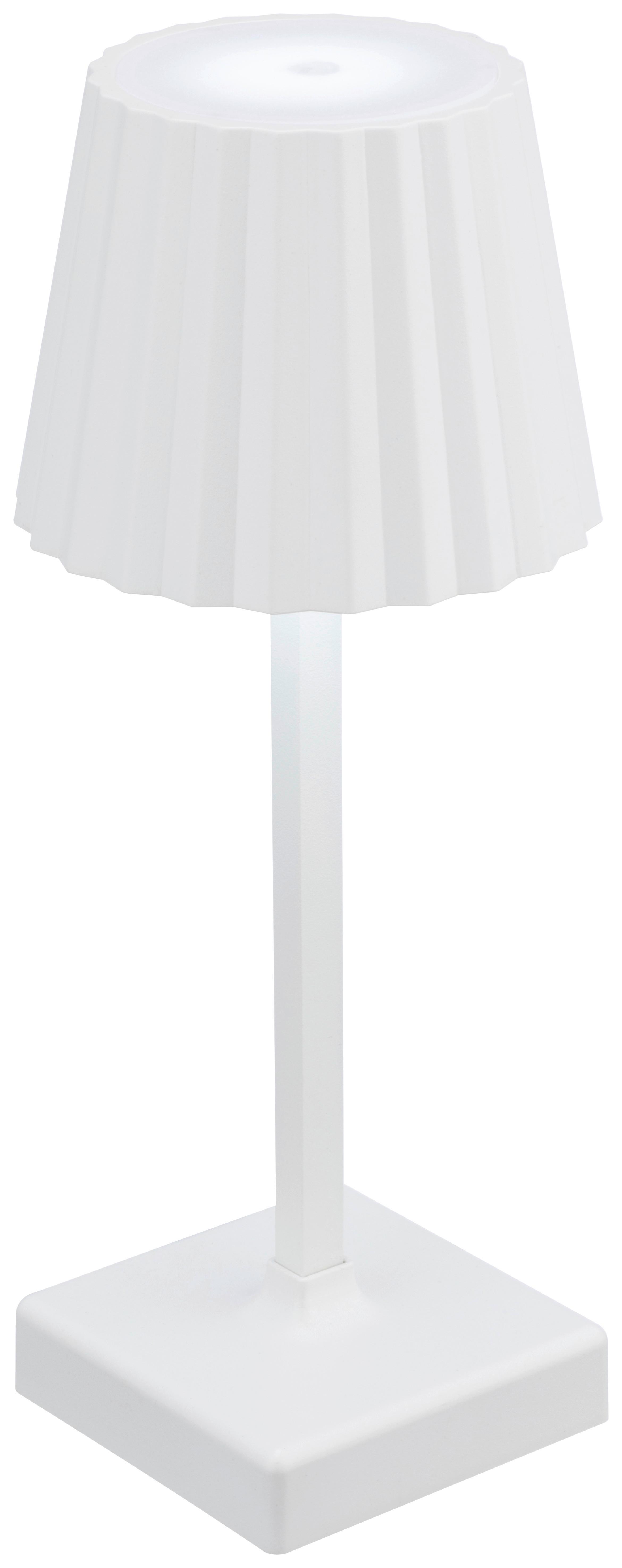 Tischleuchte Gop Weiß matt max. 2 Watt - Weiß, MODERN, Kunststoff/Metall (10,5/10,5/26cm) - Mömax
