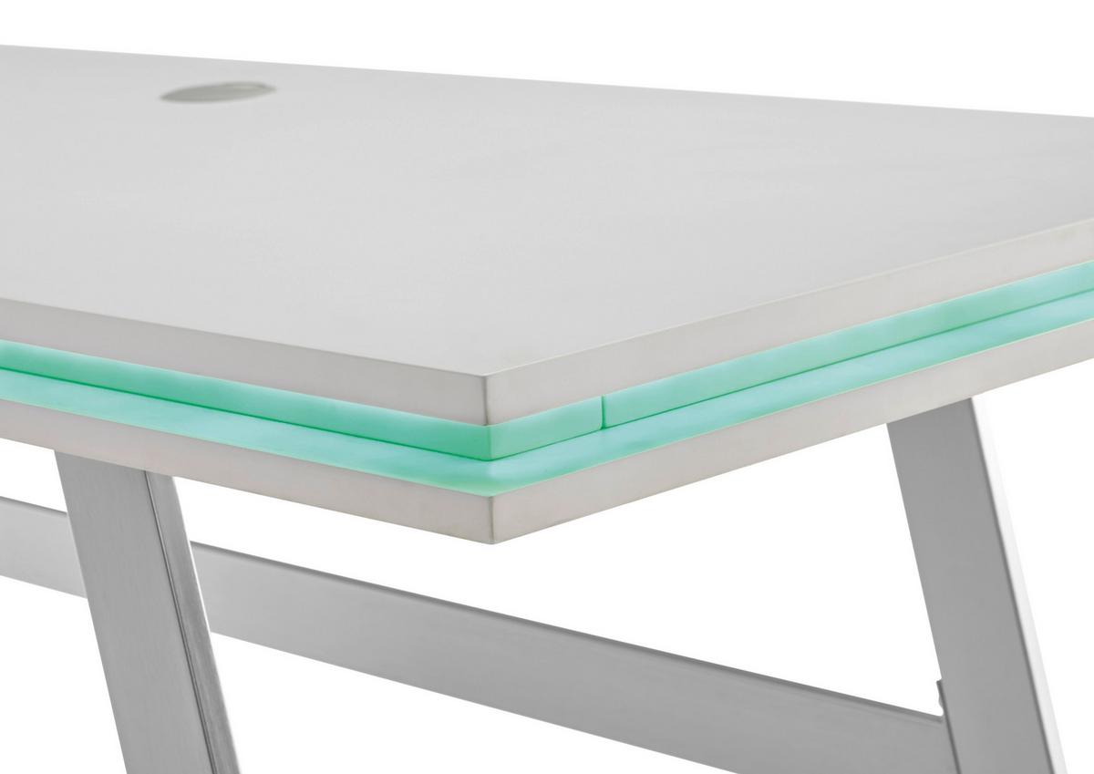 Pisalna Miza Tiflis 1 - barve nerjavečega jekla/bela, Moderno, kovina/leseni material (140/75/60cm) - Mömax