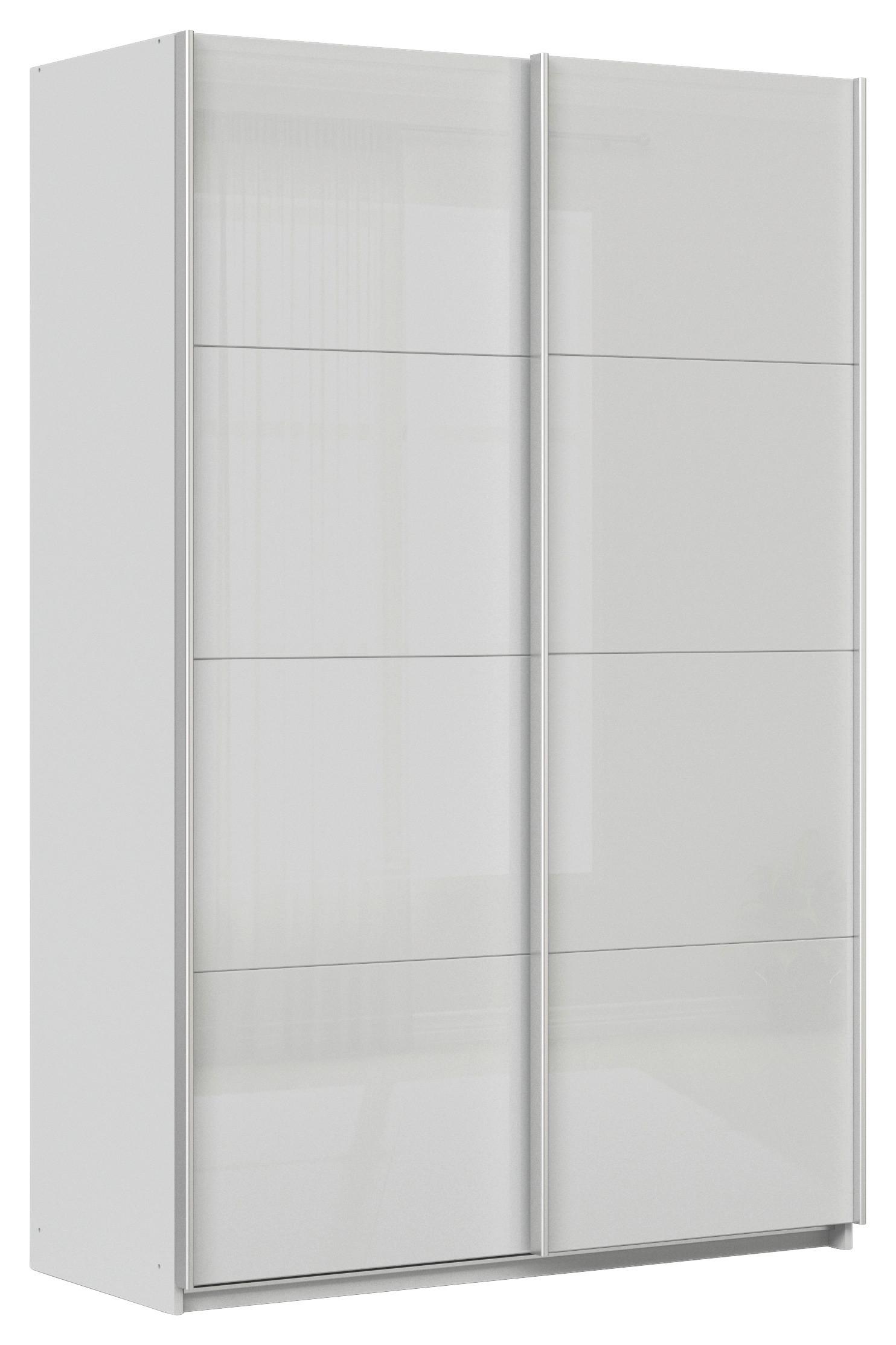 DULAP USI CULISANTE FELDKIRCH - gri deschis/gri lucios intens, Modern, sticlă/material pe bază de lemn (136/210/62cm)