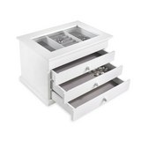 Ékszeres Doboz Julie - Fehér, Faalapú anyag/Üveg (25/17/15cm) - Mömax modern living