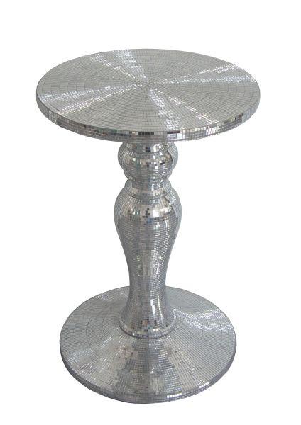 Blumensäule in Silberfarben - Silberfarben, Glas/Kunststoff (43/63/43cm) - Premium Living