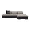 Wohnlandschaft Sanfino Silberfarben/Dunkelgrau - Chromfarben/Dunkelgrau, KONVENTIONELL, Holz/Textil (305/79-96/199cm) - Premium Living