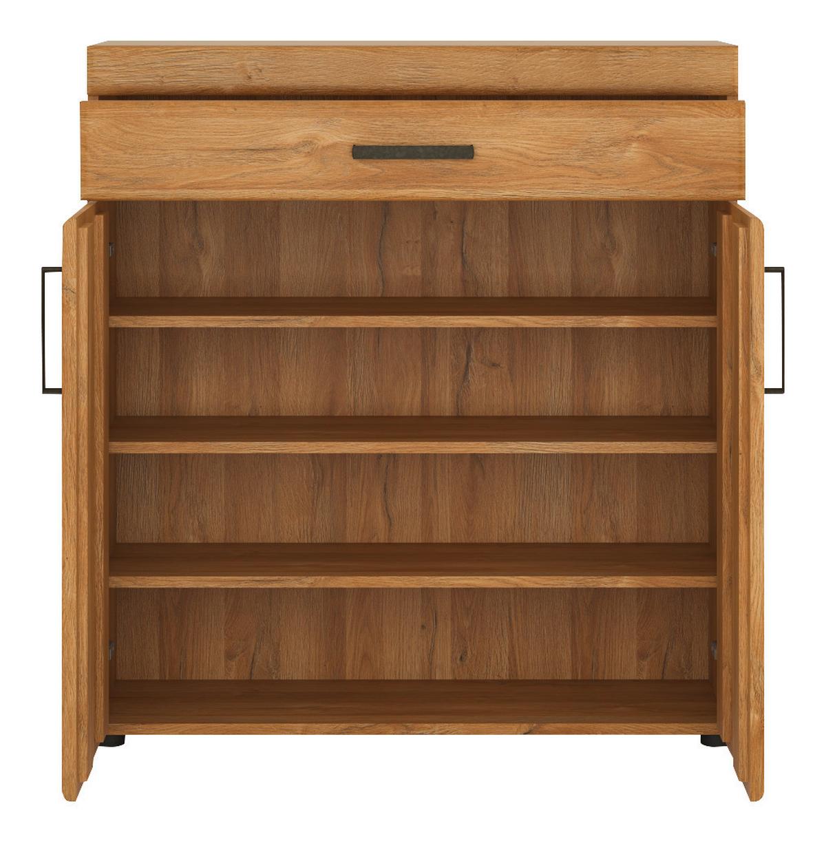 Ormarić Za Cipele Cortina - boje hrasta/crna, Trend, drvni materijal/metal (92,8/100,2/38cm) - Modern Living