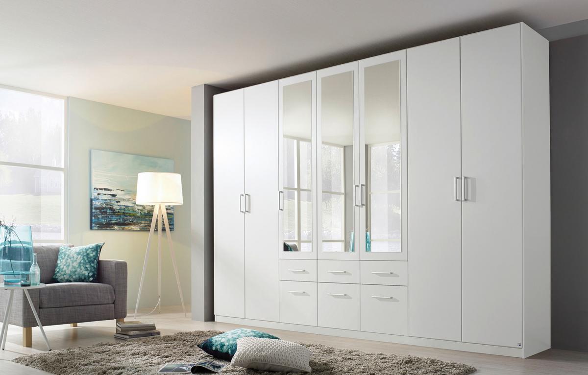 Drehtürenschrank Bingen Weiß - Alufarben/Weiß, MODERN, Holzwerkstoff/Kunststoff (315/229/54cm) - Rauch Möbel