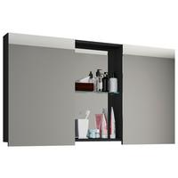 Omara Z Ogledalom Budasi, Hrast - črna, Moderno (112/59/12cm) - MID.YOU