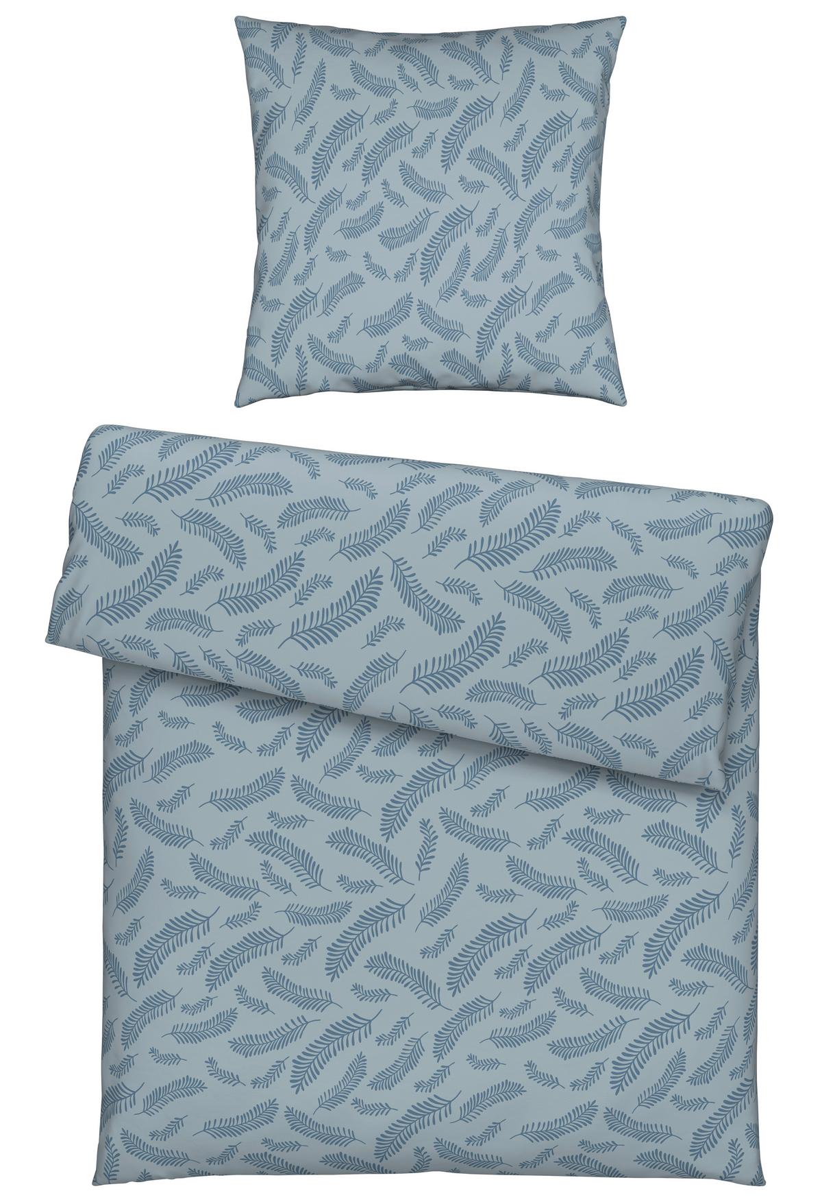 Bettwäsche Ferns XL Blau ca. 155x220cm - Blau, MODERN, Textil (155/220cm) - Mömax