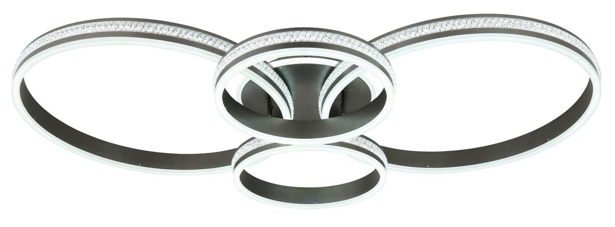 Led Stropna Svjetiljka Grouni - boje titana/prozirno, Design, metal/plastika (51,5/11,4cm) - Globo