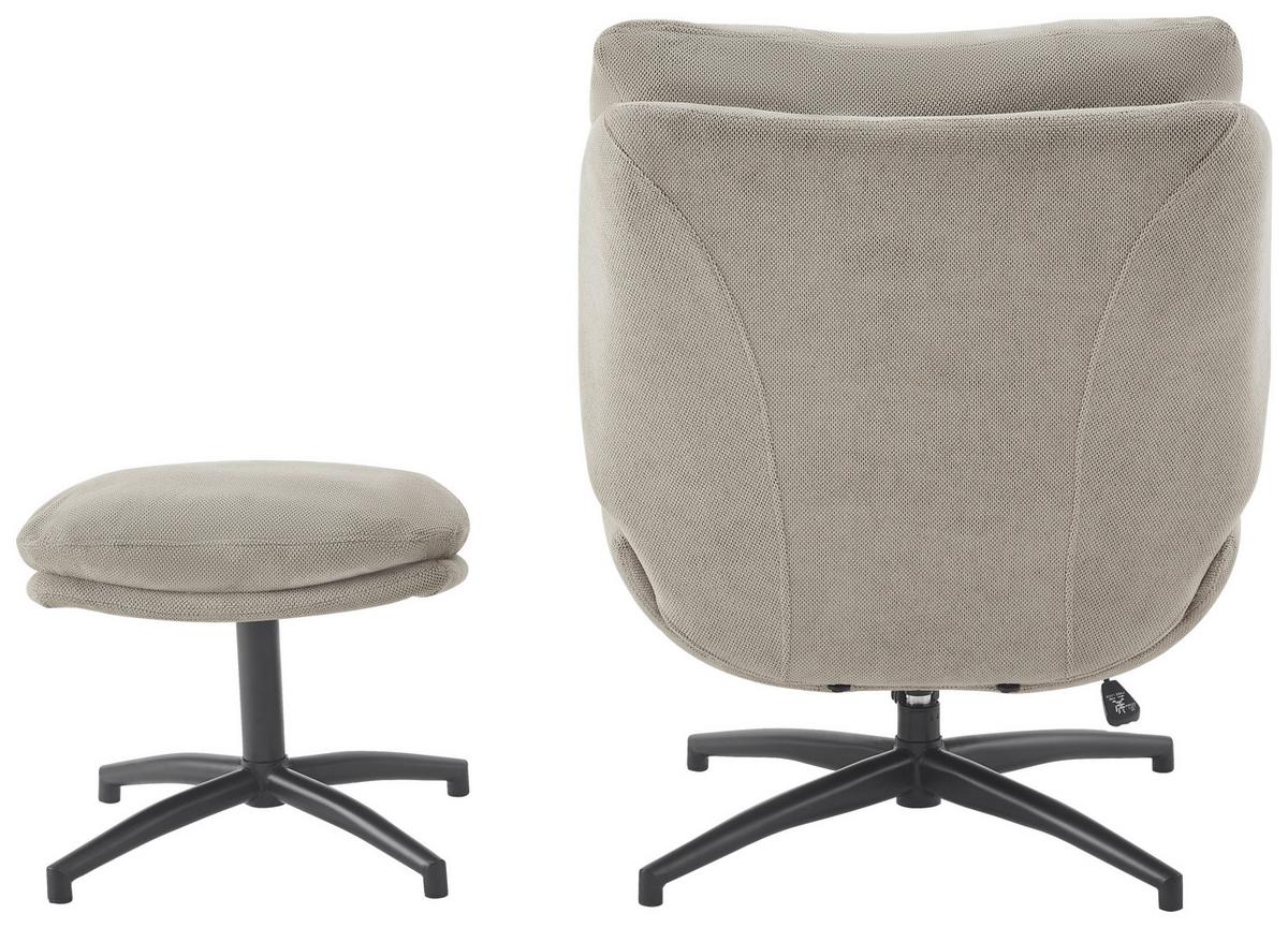ZESTAW FOTELI RELAKSACYJNYCH TOMY - czarny/taupe, Design, metal/tkanina (75/97/88cm) - Carryhome
