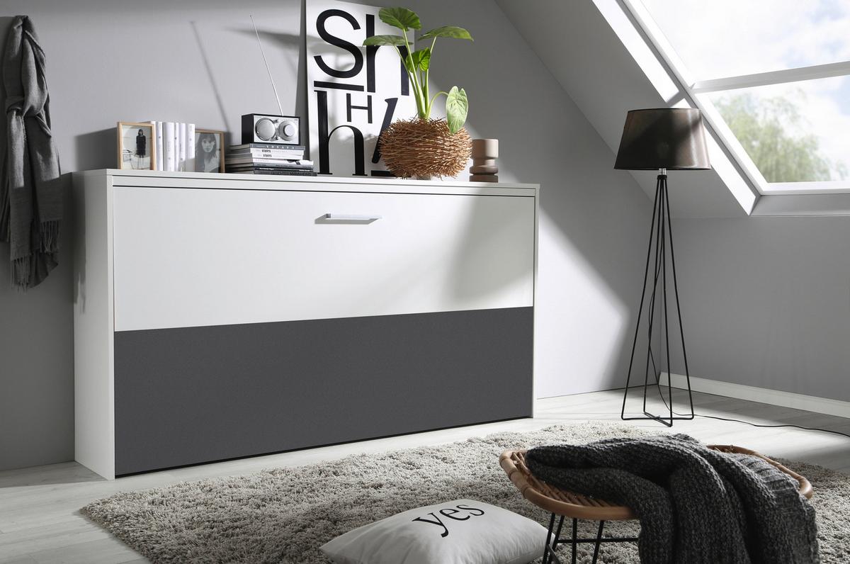 Klappbett "Albero" , weiß,grau - Weiß/Grau, Design, Holzwerkstoff (90/200cm) - Rauch Möbel