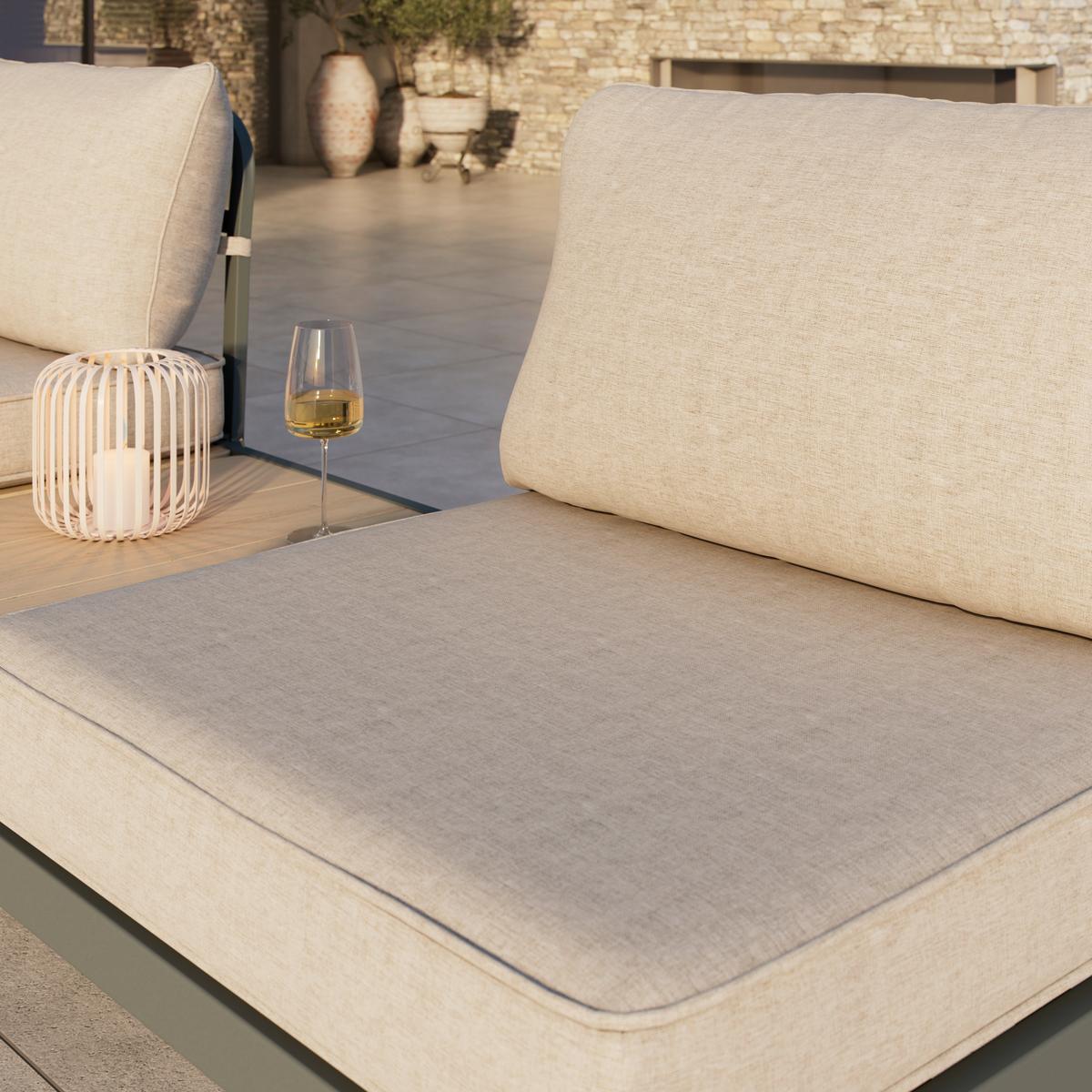 Loungegarnitur New York Grün/Beige Polywood® - Beige/Grau, MODERN, Kunststoff/Textil (300/70/222cm) - Mömax