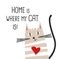Serviette Home Cat Multicolor ca. 17x17cm - Multicolor, KONVENTIONELL, Papier (17.5/17.5cm) - PPD