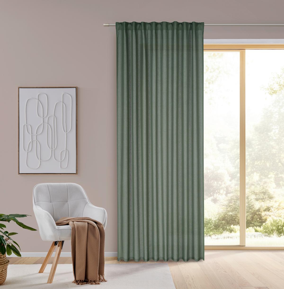 Draperie Confecționată Sila, Cca. 140x255cm - verde, Modern, textil (140/255cm) - Mömax