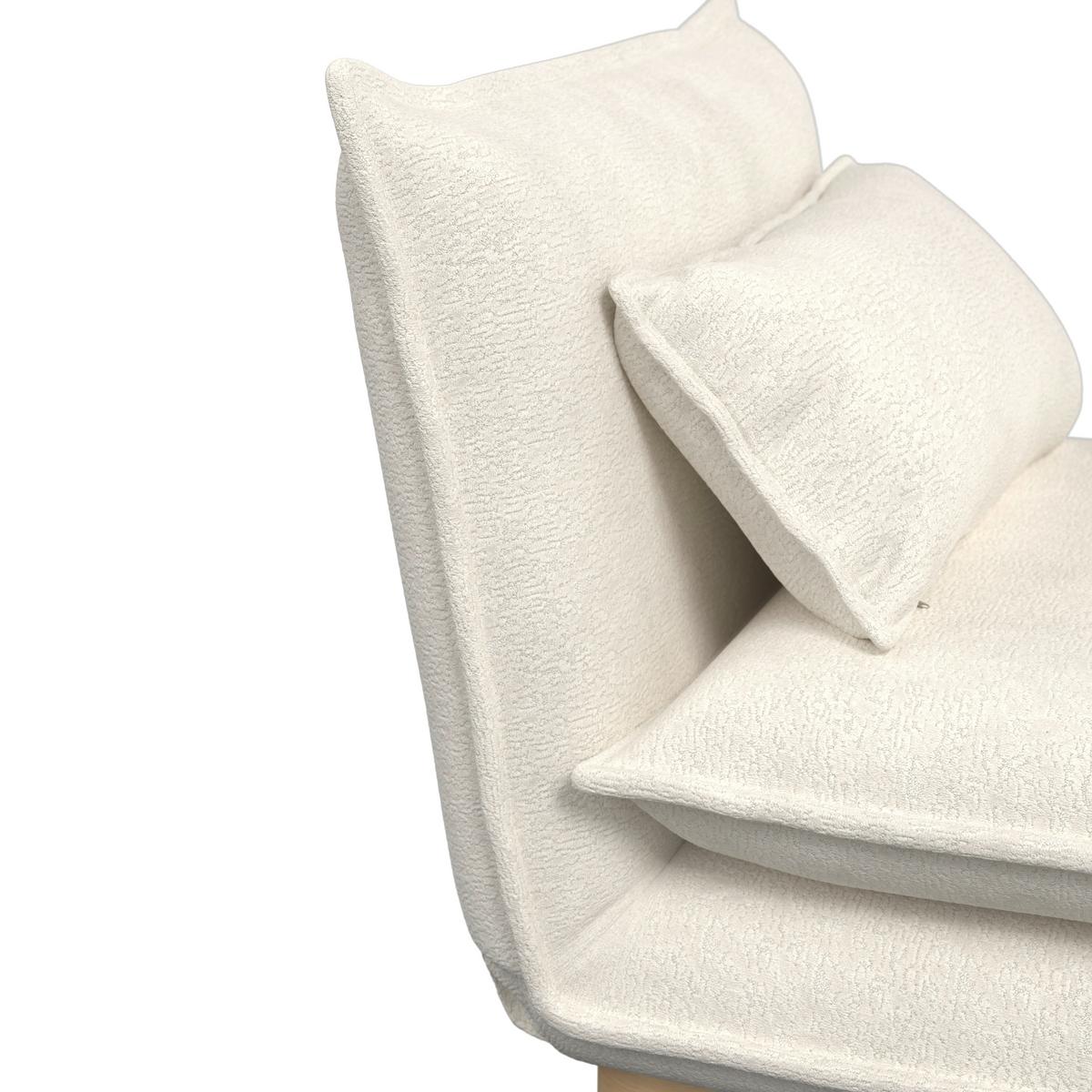 Schlafsessel Bella Weiß Bouclé - Weiß/Naturfarben, MODERN, Holz/Textil (85/76/84cm) - Bessagi Home