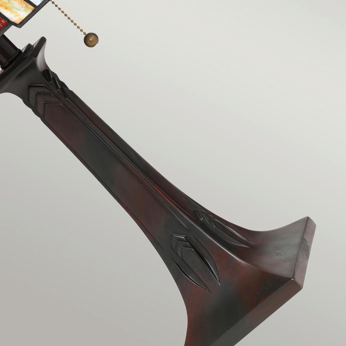 Asztali Lámpa Qz-Maybeck-Tl - sötétbarna/többszínű, Konventionell, üveg/természetes anyagok (40,6/62,9cm) - Elstead Lighting