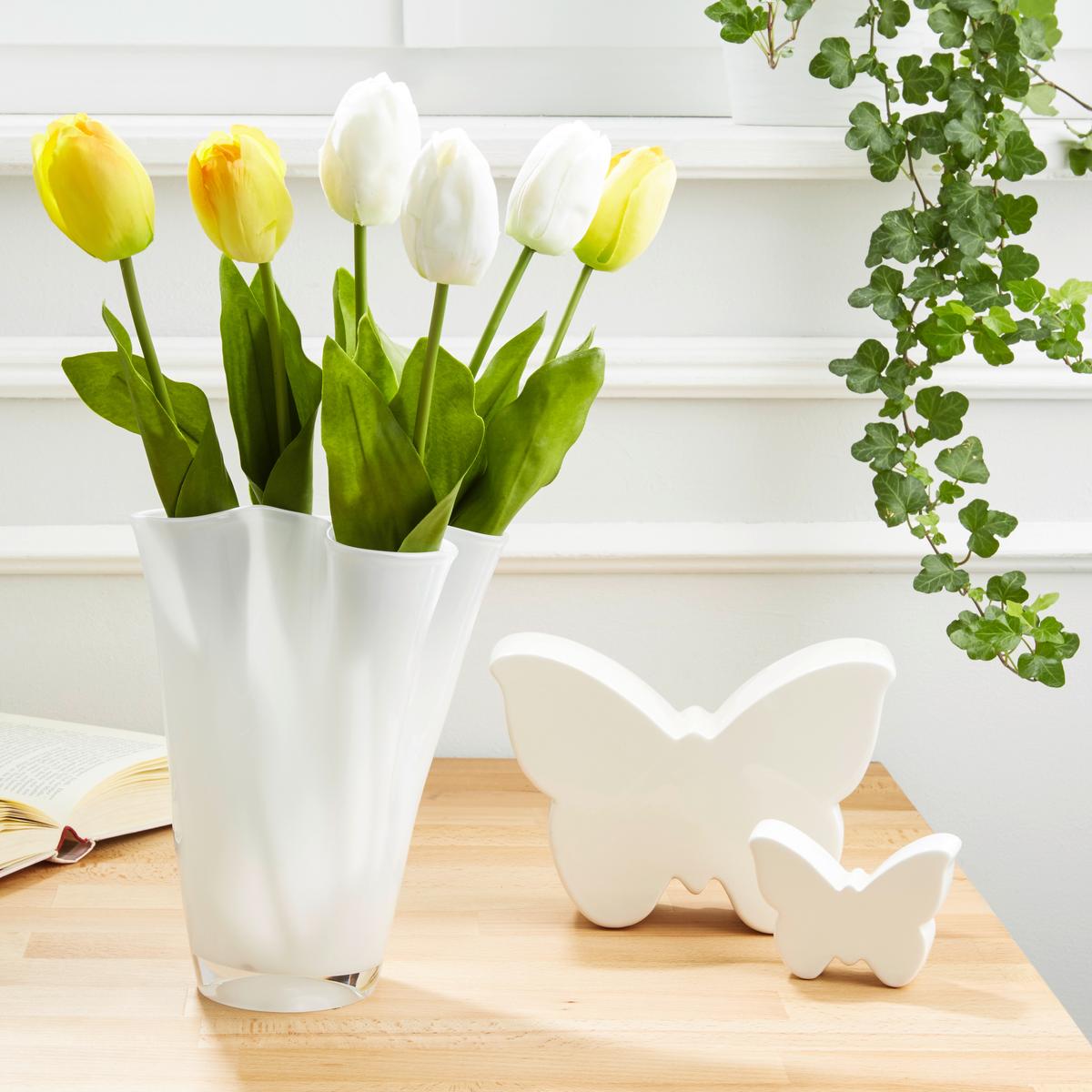 Váza Anika - fehér, Modern, Üveg (18/25cm) - Mömax