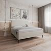 Boxbett Nevada ca. 160x200 cm Beige mit Topper - Beige/Schwarz, MODERN, Holz/Textil (160/200cm) - Bessagi Home