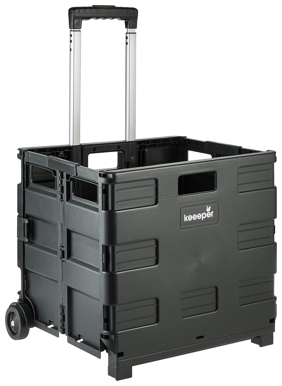 Einkaufstrolley Olli Schwarz ca. 65l - Schwarz, KONVENTIONELL, Kunststoff (42/40,5/38cm)