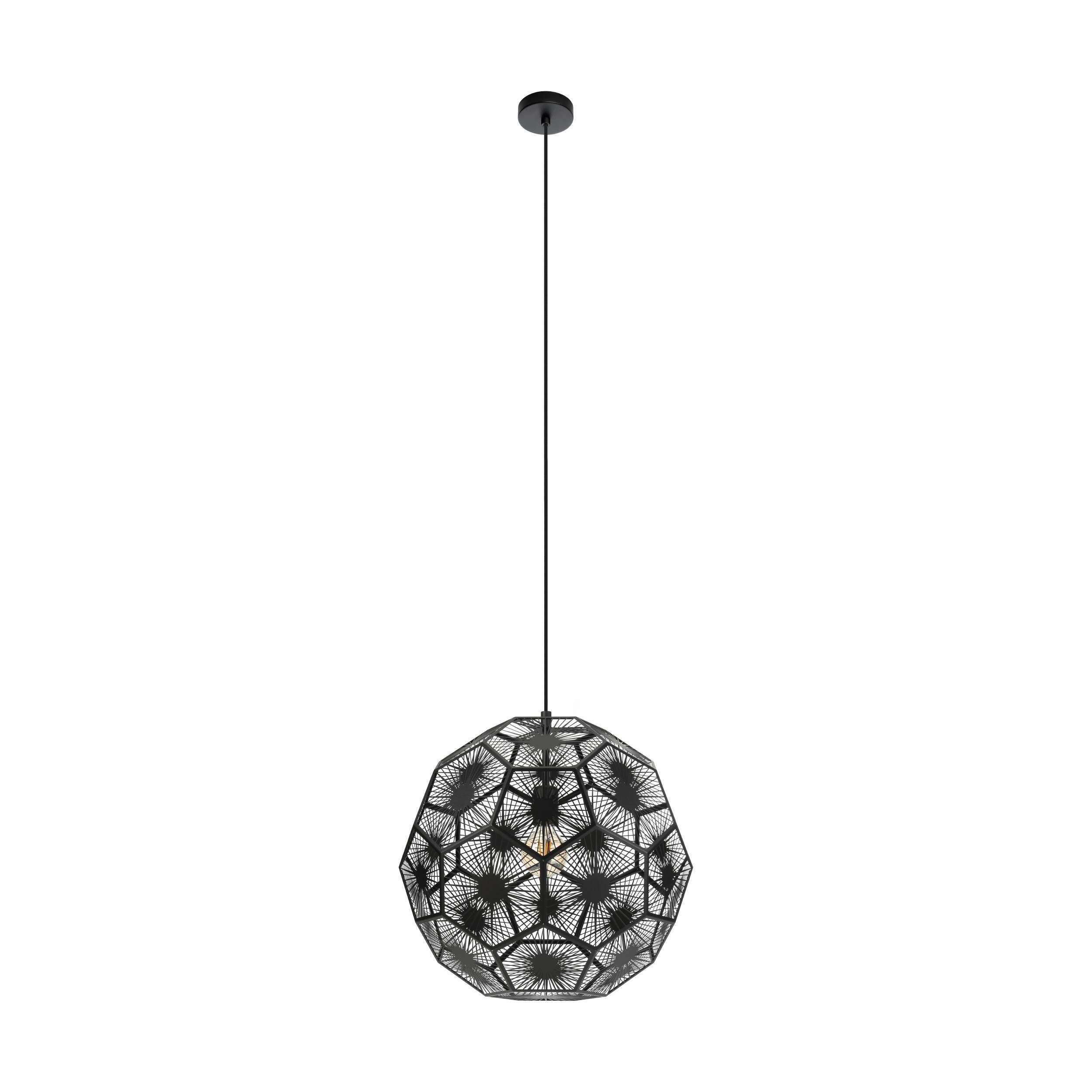 Hängeleuchte 39619_skoura 1 - Schwarz, Basics, Metall (50/150cm) - Eglo