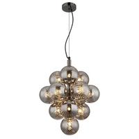 Viseća Svjetiljka Crni Krom - siva/crni krom, Design, staklo/metal (39,5/120cm) - Globo
