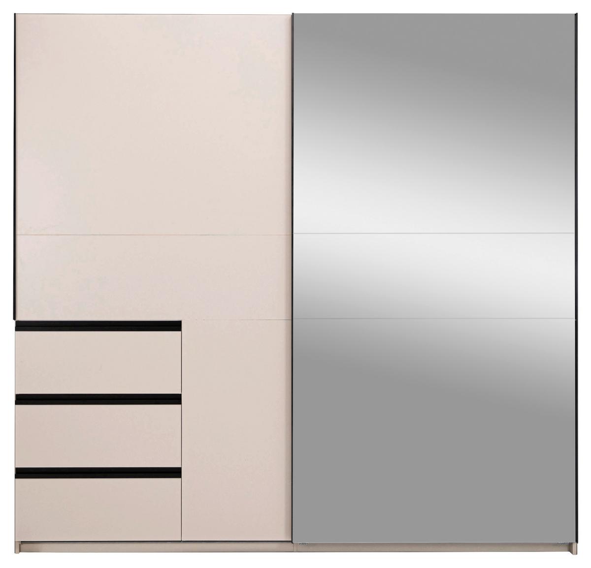 Omara Z Drsnimi Vrati Wilma, Kašmir - kašmir/črna, Moderno, kovina/leseni material (215/210/61,5cm) - P & B