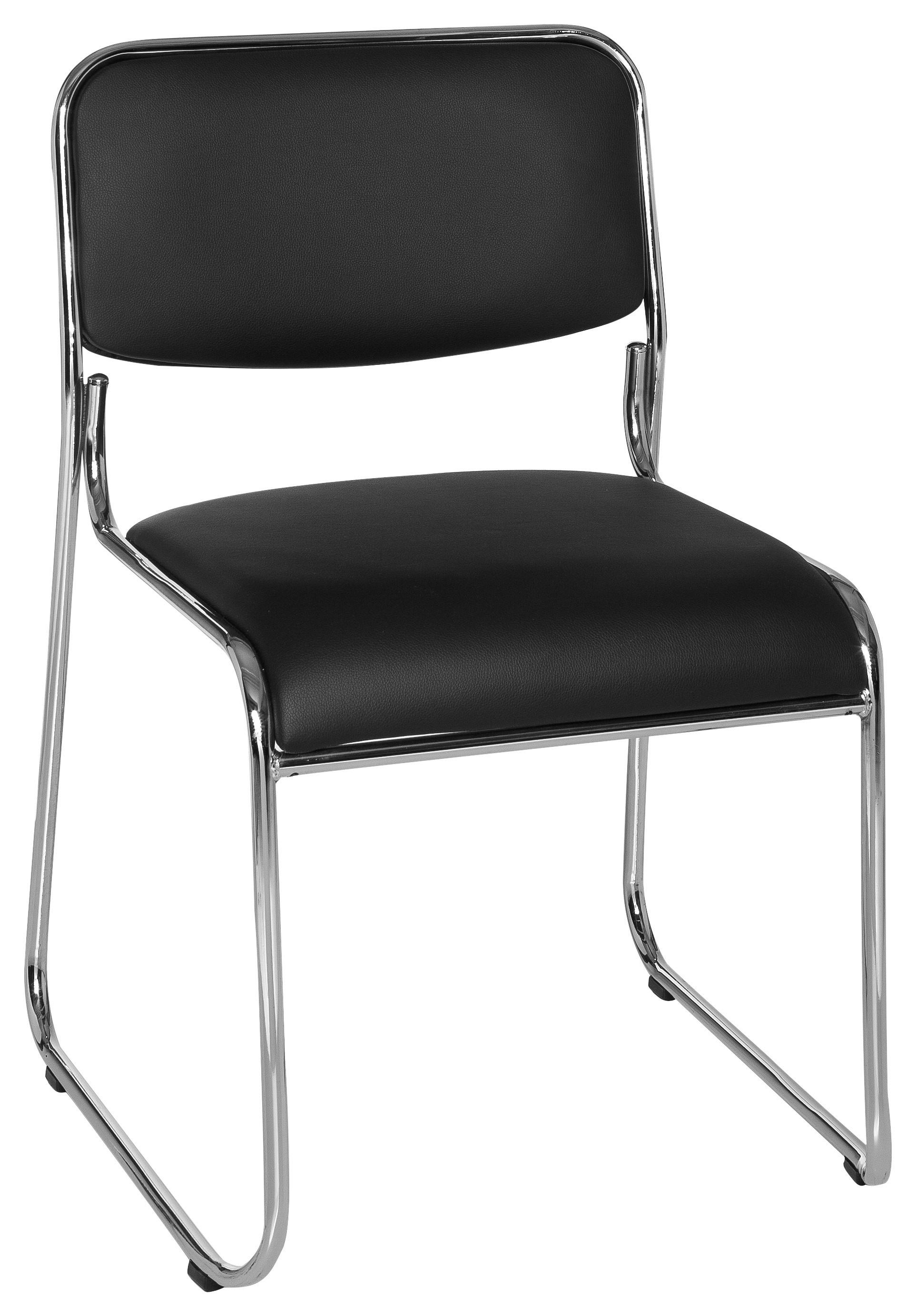 Besucherstuhl Kolta Schwarz - Chromfarben/Schwarz, MODERN, Textil/Metall (41/84/52cm) - MID.YOU