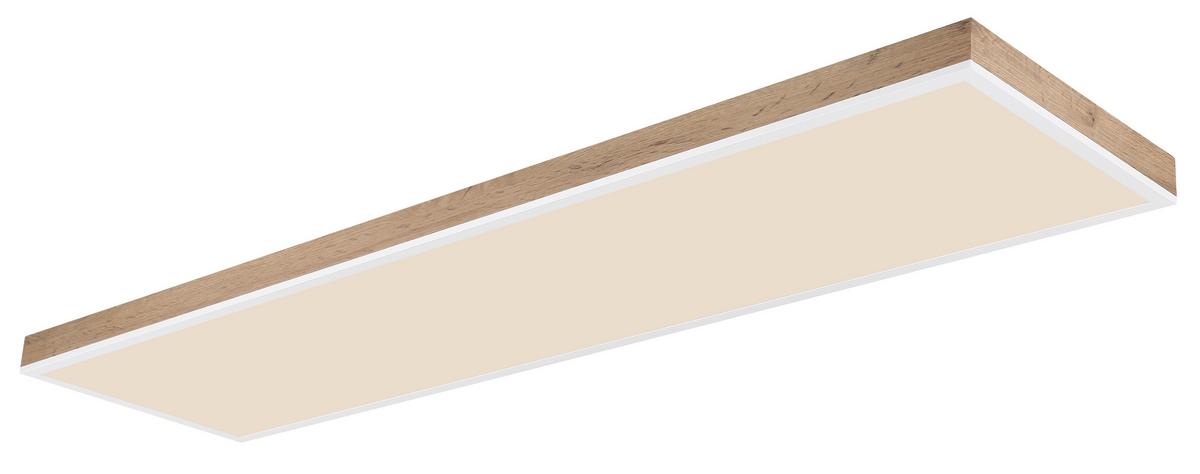 Stropna Led-svetilka Doro, S Sijalko - bela/temno rjava, Natur, kovina/umetna masa (120/30/7,5cm) - Globo
