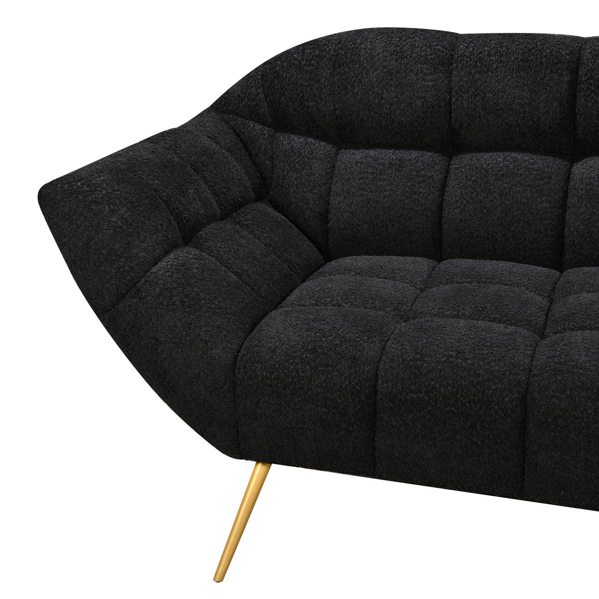 Trosed Janine, Črna - zlate barve/črna, Design, kovina/tekstil (220/85/85cm) - Livetastic