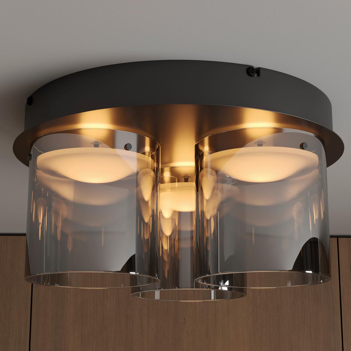 LAMPA SUFITOWA LED BAIA *DK* - czarny, Design, metal/szkło (49/25cm) - Dieter Knoll