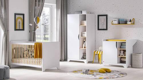 Otroška Posteljica Leaf, Bela, Hrast, 70x140 - bela, Moderno (70/140cm) - Modern Living