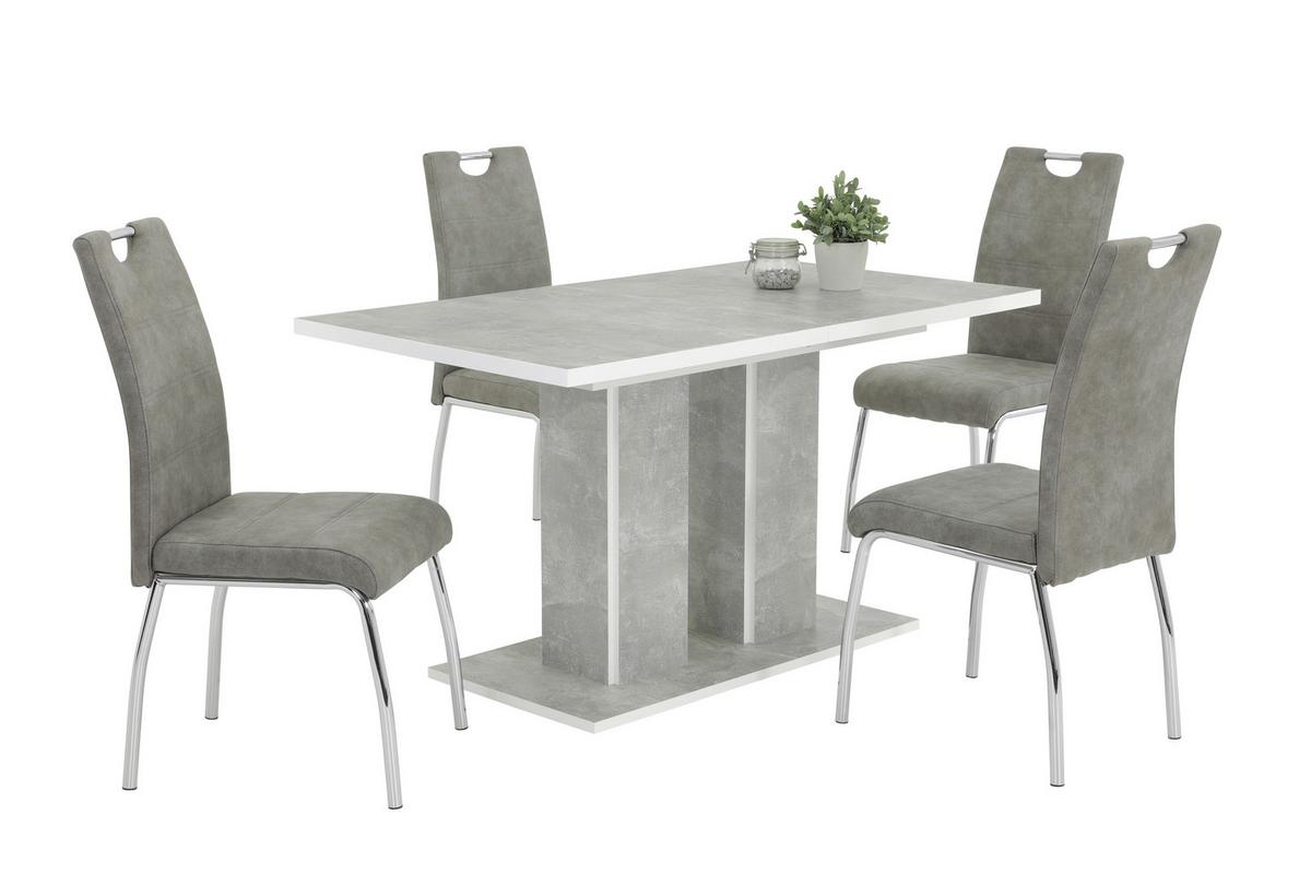 STUHL-SET SUSI II S 4ER-SET - Chromfarben/Grau, MODERN, Textil/Metall (44/98/61cm) - MID.YOU