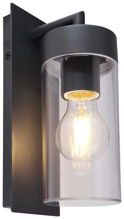 Außenwandleuchte Vessa max. 15 Watt - Klar/Anthrazit, Basics, Kunststoff/Metall (8,9/25cm) - Globo